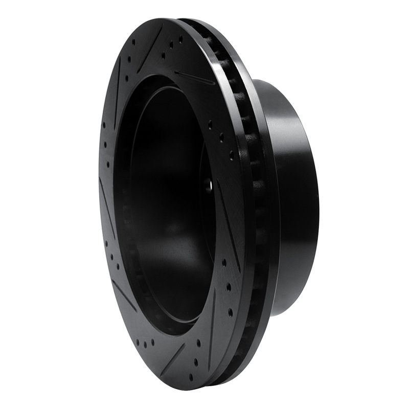 Ford F-350 Super Duty Brake Rotor (1) - Rear Right - R1 Concepts - Drilled & Slotted - Black - `99-`05